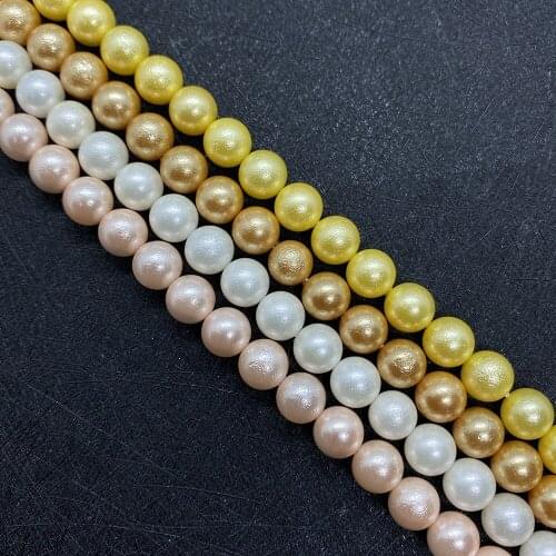 Natural Color Dyed Shell Beads Beaded Round Beads Fashion Exquisite Jewelry Making Charm DIY Bracelet Necklace Material