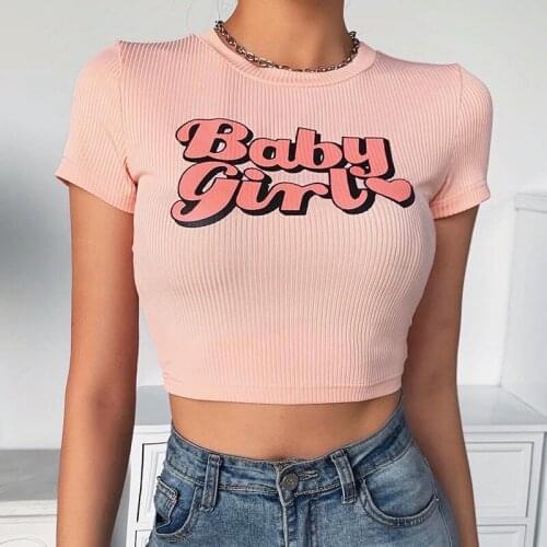 2021 summer new baby girl print navel exposed casual all-match T-shirt women Lace Up Short White Top Plus Size