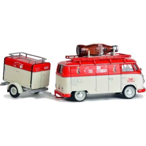 New Special Offer 1/43 Cast Alloy Volkswagen T1 Truck Model With Trailer Home Display Collection Christmas Gift Free Shipping