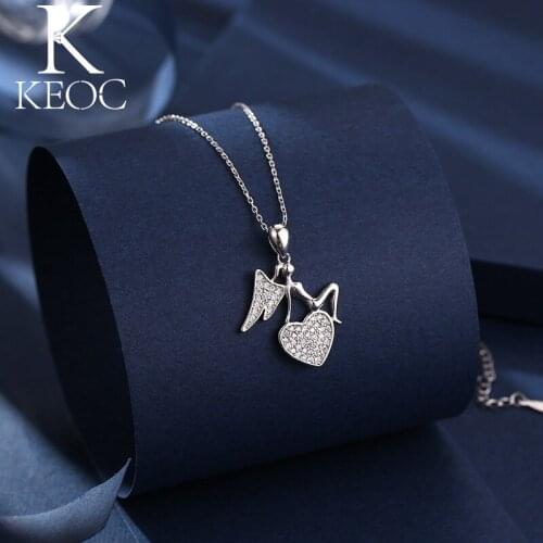 Keoc New Love Angel Lady Necklace for Women Pendant AAA Zircon Friends Tv Show Birthday Gift Fairy Grunge Bead Jewelry Sale