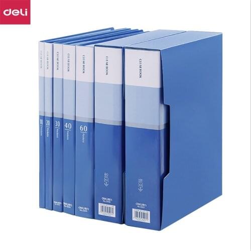 Deli 40/60/100 Pocket Plastic Paper Office File Folders Folder Bag With Pockets Organizer A4 Material Escolar Document Holder