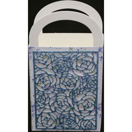 Gift Box Flowers Decoration Metal Cutting Dies Hollow Scrapbooking Cut Die Stencil And Stamps For DIY Embossing Card Making Dies