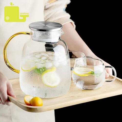 Oneisall Household Kettle Transparent Kettle Large Capacity Water Resistant Kettle with Handle Stainless Steel Teapot 2.0L