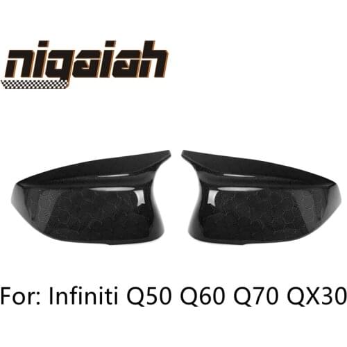 Q50 Honeycomb Mirror Caps Real Carbon Fiber Mirror Covers for Infiniti Q50 Q50L Q60 Q70 QX30 2014 2015 2016 2017
