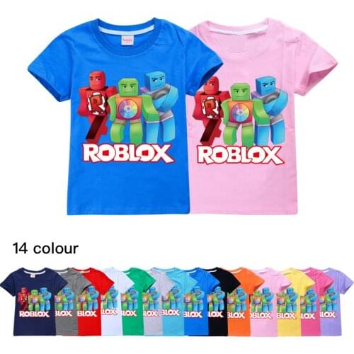 Robloxing Anime 2021 Summer Clothes For Kids Creeper Short Sleeve T-shirt 100% Cotton Leisure Fashion Children Boys Girls Tops