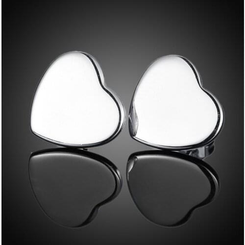 Silver color heart stud earrings hot fashion jewelry engagement gift for woman of good quality factory outlet drop shipping E010