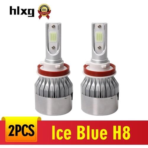Ice Blue Fog Lamp H8 H9 H11 Car Headlight Auto COB H7 Bombilla led 8000LM Automobile Bulb 9005 9006 HB4 HB3 headlight led car