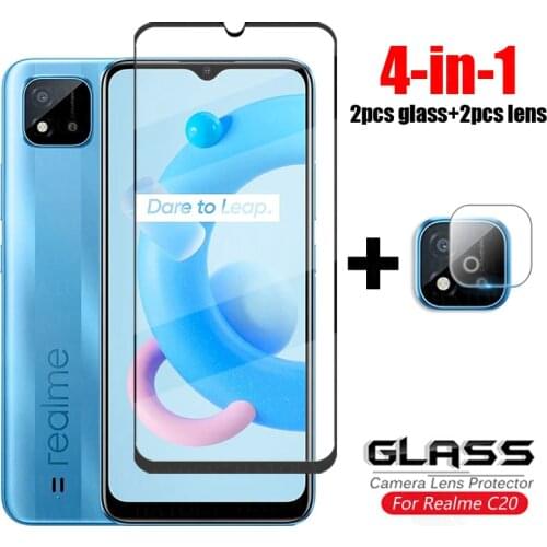 Glass on Realme C20 Full Cover Tempered Glass For Oppo Realme C11 C12 C15 C20 HD Phone Screen Protector Film For Oppo Realme C20