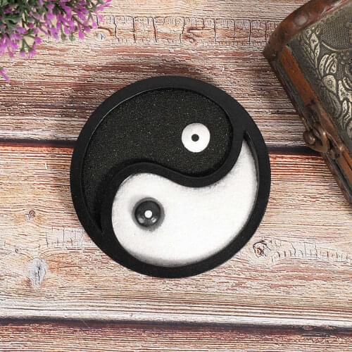 Yin Yang Sand Table Zen Black White Sand Eight Trigram Shape Desk Resin Craft Home Decoration Feng Shui Crafts