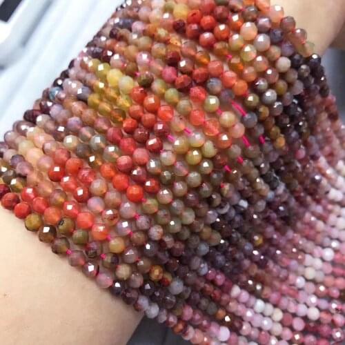 Loose beads gradient color morganite/tourmaline/agate/amethyst/14" 3mm round for DIY jewelry making FPPJ wholesale beads nature