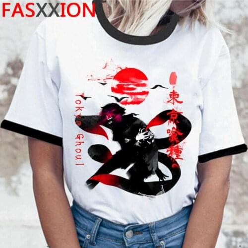 Tokyo Ghoul Kaneki Ken summer top clothes male japanese ulzzang kawaii harajuku kawaii print t shirt t-shirt white t shirt