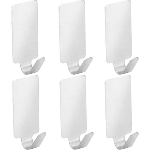 6Pcs/set Hanger Gadgets Door Hooks Keys Holder Stainless Steel Self Adhesive