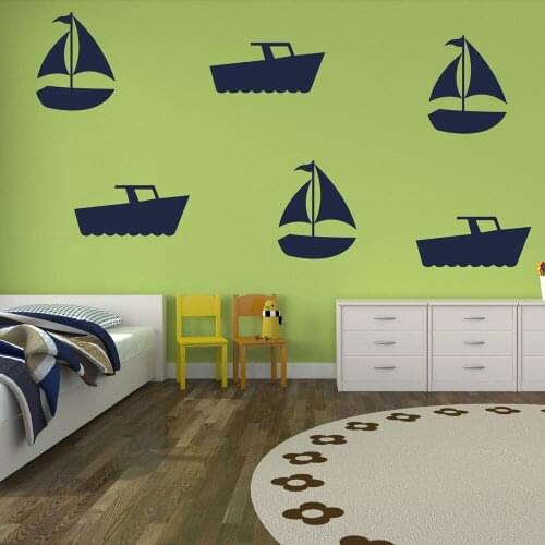 Boat Group Vinyl Wall Stickers Boats Creative Multipack Wall Sticker Bathroom Home Decor Art Decals High Quality Wallpaper SA359
