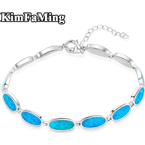 High Quality Men Luxury Opal Inlay Silver Bracelets Jewelry OPB005