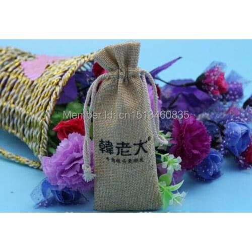 100pcs/lot CBRL jute/linen/flax drawstring bags&pouch for ornament/Ipone6 plus,Various colors,size customized,wholesale