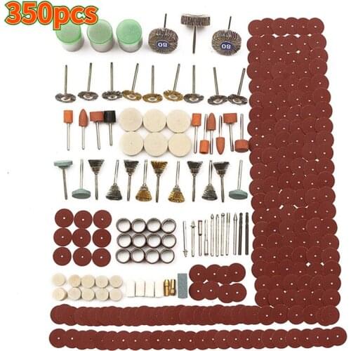350pcs Multifunctional Grinder Electric Rotary Tool Accessory Bit Set for Grinding Sanding Polishing Disc Wheel Tip Cutter Drill