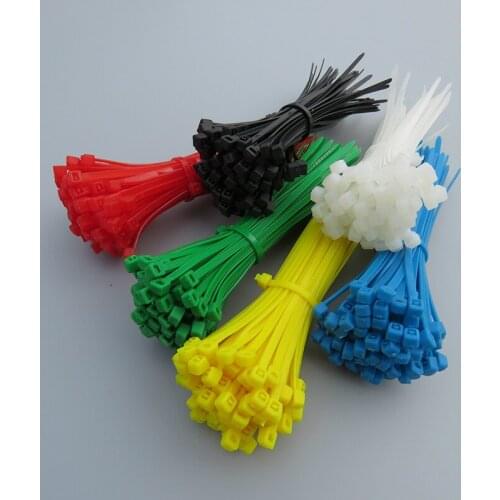 500pcs 3x100 3x150 3x200 4x150 4x200mm Self-Locking Cable Ties Mix Sizes Plastic Zip Tie Loop Wire Wrap Zip Ties Cables Organize