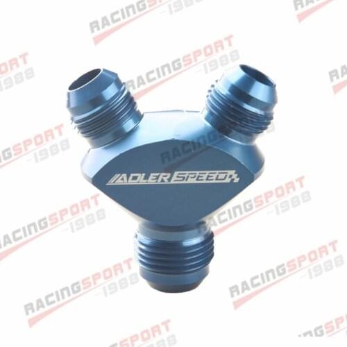 AN-10 10AN To 2x AN-8 8AN AN8 Aluminum Y Block Adapter Fitting Blue