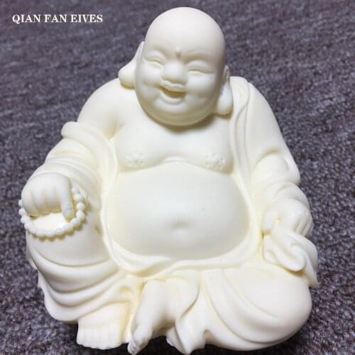 White Chinese Laughing Buddha Statue, Modern Art Sculpture,Buddha statue with big belly，High-end home decoration statue