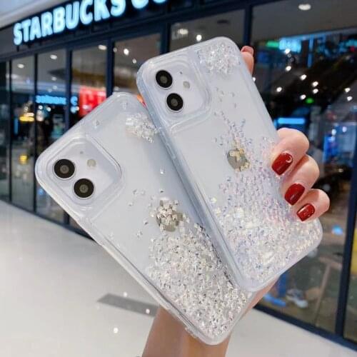 Flash drilling Glitter Phone Case For iPhone 12 11Promax XSMAX XR XS 7 8 Plus SE 2020 Liquid quicksand TPU+PC Bling Cases cover
