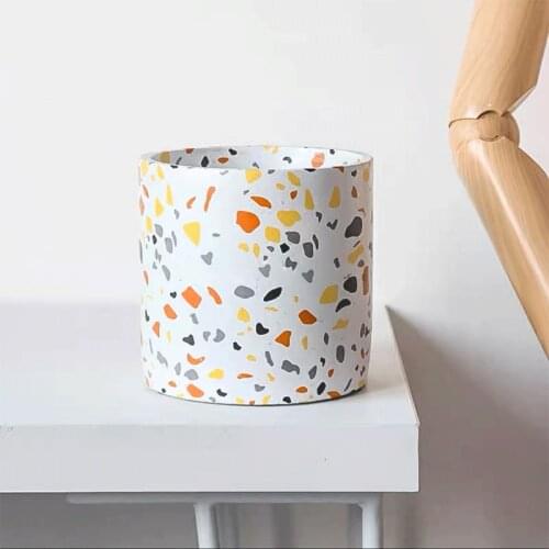 Large Size Gardening Concrete Pot Molds Round Design 15cm Square Cement Flower Pot Silicone Mould