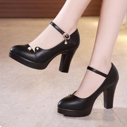 2019 cheongsam performance high heels thick with waterproof platform model large size 40-43 yards shallow