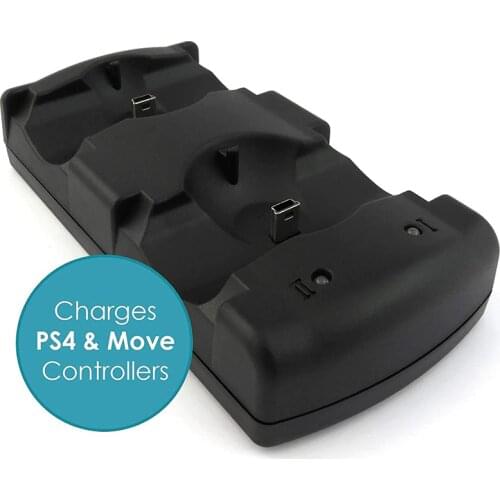 For Playstation 4 PS4 /PS3 Wireless Controller PS Move Motion Controllers 3 in 1 Charger USB Charging Dock Station Storage Stand