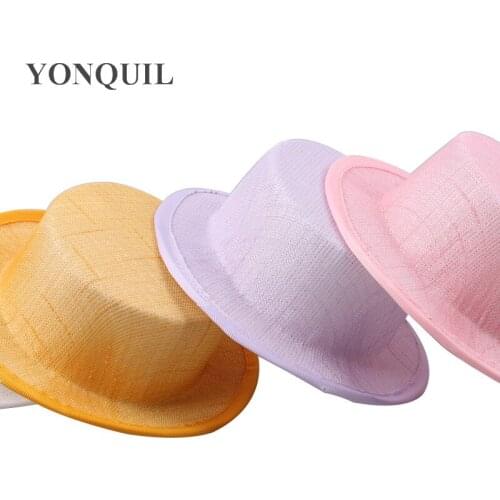 Hen Party Felt Top 17CM Mini Top Hats Women Girl Hair Fascinator Base Blingbling Solid Color Hair Acessories Wedding 6PCS/LOT