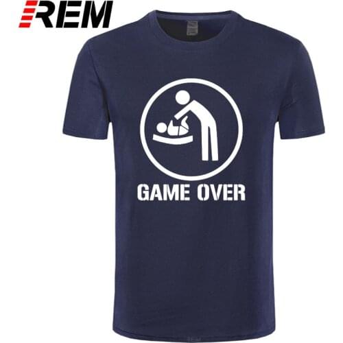 REM Father T-Shirt 100% Cotton To Be Best Dad Game Over Gift Creative Meaningful Design Comfortable Tops EU Size