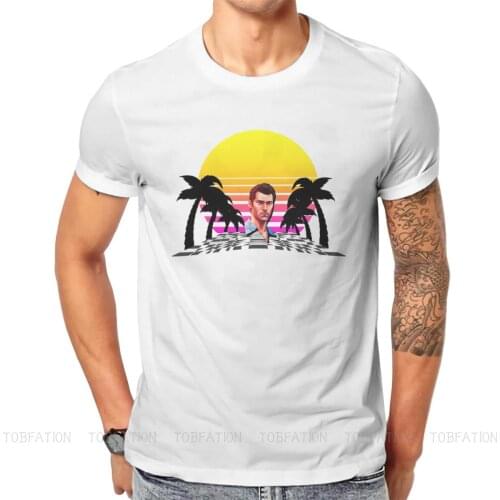 GTA Vice City Vaporwave Newest TShirts Grand Theft Auto Retro Action Adventure Game Men Graphic Pure Cotton Streetwear T Shirt