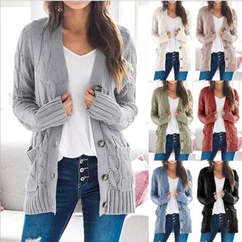 2020 Autumn Winter New Cardigan Sweater Girls V-neck Single-Breasted Long Sleeve Coat Outerwear