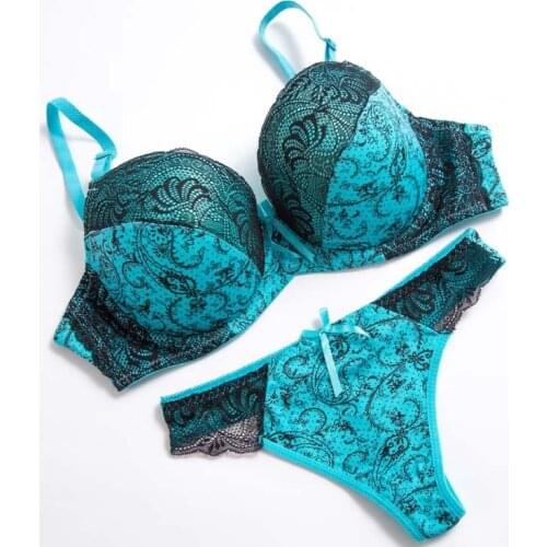 Thin cotthon padded brand breathable push up cotton bra set for women plus big size 75 80 85 90 95 D DD E F cup bra lingerie B3