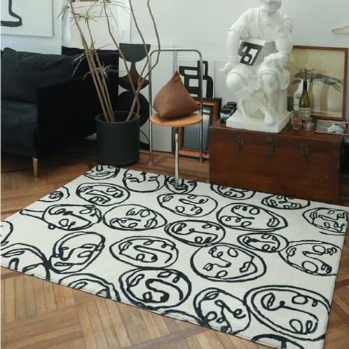 Cheeks Crowd of People Post modern pattern art living room rug, big size Nordic style home decoration bedside carpet
