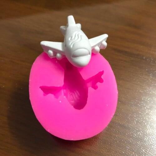Tiny Mini Airplane Shape Silicone Cake Mold, Paste Chocolate Bakeware Mould Embossing Die Fondant Aircraft Cake Decoration Tool