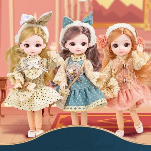 20cm Doll Princess Makeup Exquisite Girl 1/8 BJD Doll with 13 Movable Joints and Accessories Fashion Toy Gifts for Girls