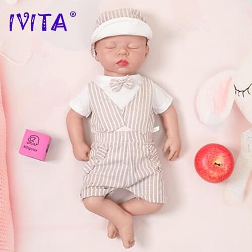 IVITA WB1507 46cm 3.2kg Boy Eyes Closed High Quality Full Body Silicone Alive Reborn Dolls Baby Realistic Toys for Children