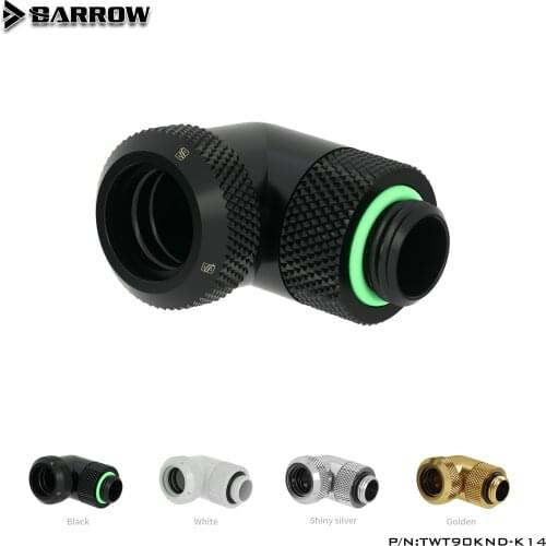 Barrow pc water cooling 90 degree Fitting tube connector Sliding tubing for OD 12mm/14mm hard tube TWT90KND-K12 TWT90KND-K14