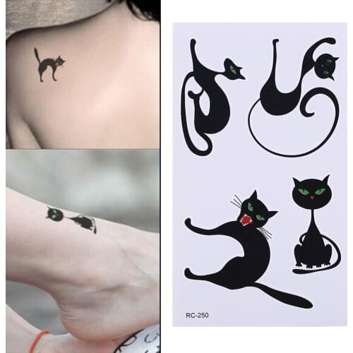 1 sheet Sweet Home Cat Kids Flash Tattoo Cute Terror Cat Temporary Tattoo Stickers Paste Waterproof Fake Tatoo Child