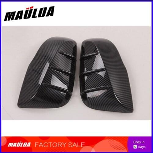 Modified ABS black carbon fiber stripe stripe rearview mirror cover rearview mirror cover decorative frame for RAV4 2019