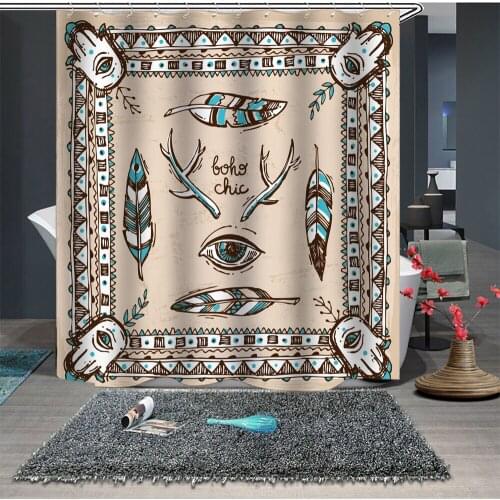 Custom Made Shower Curtain Bathroom Curtain Partition 1.5 x 1.8m 1.8 x 1.8m 1.8 x 2m Bohemian BOHO Tassel