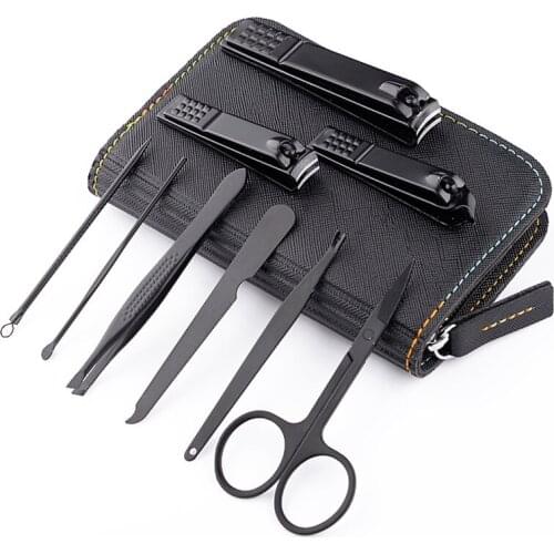 9pcs Stainless Steel Nail Clippers Set Professional Scissors Suit with Box Trimmer Grooming Manicure Cutter Kits for Nail Tools