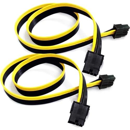 PCIe 8 Pin Extension Cable, 8 Pin Female to 8(6+2) Pin Male PCI Express Power Extension Cable 25 Inches (2 Pack)