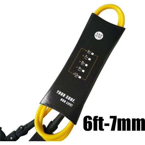Surfboards Leash 6ft 7mm Length Yellow Color Sports Surfboard Leash Surf Leash