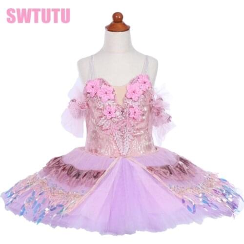 Adult lilac flower fairy professional ballet tutu platter tutu performance ballerina tutu skirt BT9242