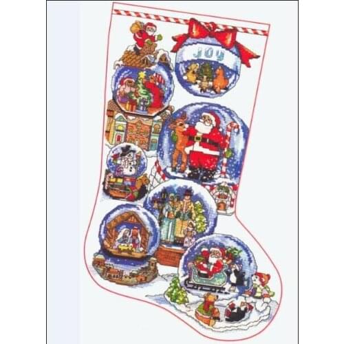 Christmas Sock 4 14CT Free Delivery Top Quality Counted Cross Stitch Kits for Embroidery Home Decor Needlework