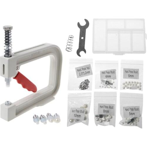 1 Set Manual Beading Machine Clothes Cap Pearl Bead Rivet Craft For DIY Repair Lace Knit Hat Hair Tools