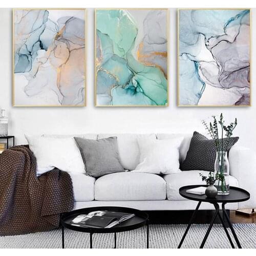 Nordic Marble Abstract Canvas Painting Alcohol Ink Posters And Prints Modern Wall Art Pictures Geometric Living Room Home Decor