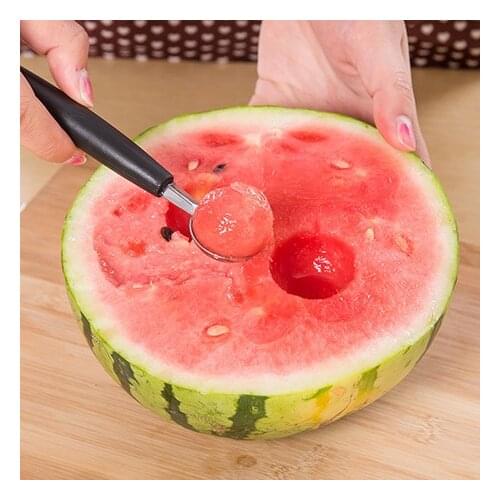 Ice Cream Dessert Sorbet Kitchenware Cook Tool Stalinless Steel Dual Double-end Melon Baller Scoop Fruit Spoon