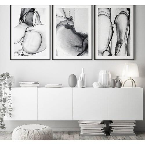 Modern Abstract Painting Vertical Posters On The Wall Black and White Prints for Home Design Picture for Interior Loft Frameless