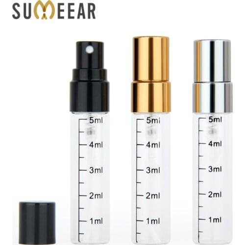5ml Glass Bottle with Scale Empty Perfume Bottles Atomizer Spray Bottles Portable Travel Cosmetic Container Make Up Tools 1PCS